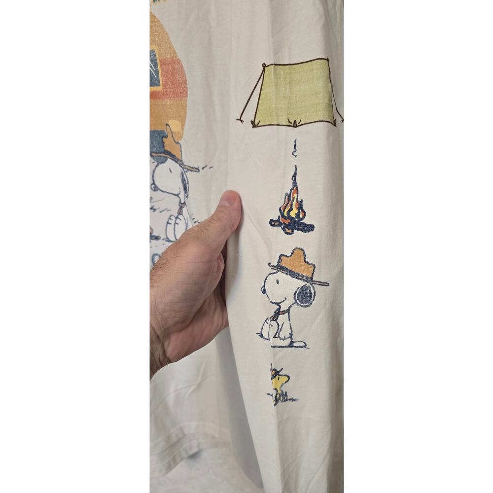 Peanuts Snoopy Camping Long Sleeve Shirt Mens XL Woodstock Graphic NWOT NEW - Picture 3 of 5